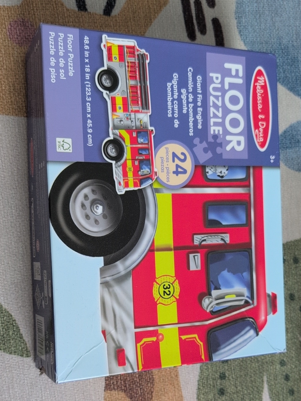 Melissa & Doug Red and Yellow Fire Truck Floor Puzzle